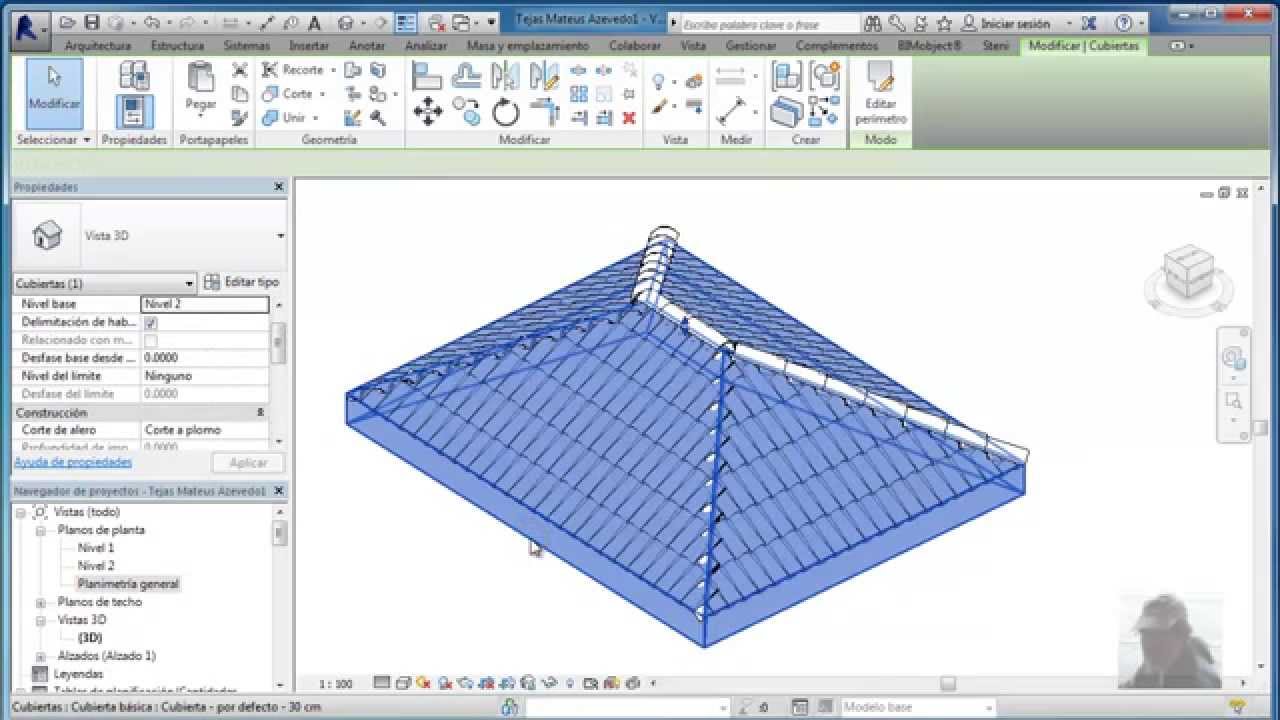 Como colocar un tejado en revit